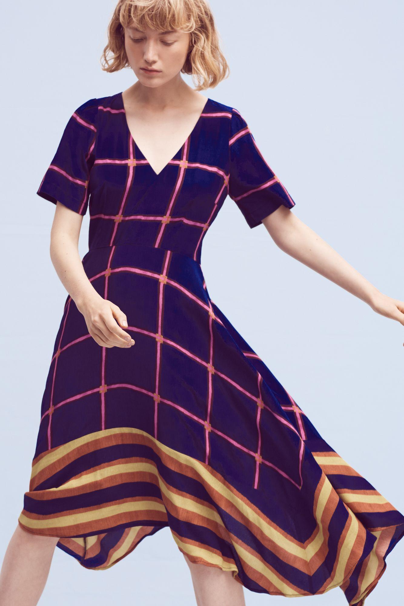 HD In Paris Striped Pane Midi Dress - Polyvore